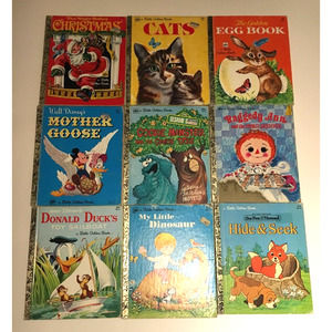 Lot of 9 A Little Golden Book Vintage Walt Disney Classic Kids 1970s Classics